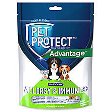 Pet Protect Dog Allergy & Immune+ Soft Chew Supplements, Vet-Formulated, Bacon Flavor, 60 Count