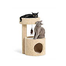 Whisker City? 27-in Carpet Cat Condo with Danlging Toy (COLOR VARIES)