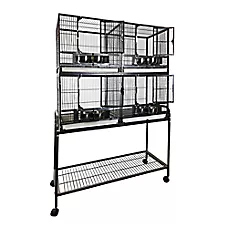 A&E Cage Company Four Unit Bird Cage with Stand Black for Large Birds