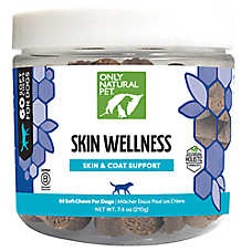 Only Natural Pet Dog Skin Wellness Skin & Coat Support Soft Chews with MSM - Bacon Flavor, 60 ct