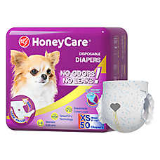 Honey Care All Absorb Disposable Female Dog Diapers W/ Speed Dry Technology , X-Small -50 Ct