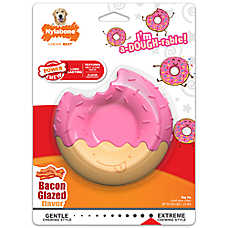 Nylabone? Power Chew Donut 'I'm a-Dough-rable!'  Dog Toy, Bacon Glazed Flavor