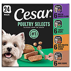 Cesar? Loaf in Sauce Adult Wet Dog Food - Poultry Flavors Variety Pack, 24 Count
