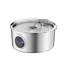 PawsPik Dog & Cat Ultra-Quiet Stainless Steel Water Fountain, 1.8-gal