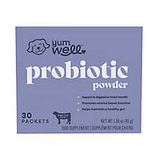 YumWell? Dog Probiotic Powder, Supports Digestive Tract & Bowel Function, Beef Liver Flavor, 30ct