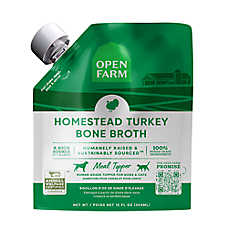 Open Farm Grain Free Bone Broth Topper for Cats or Dogs - Human Grade, Turkey