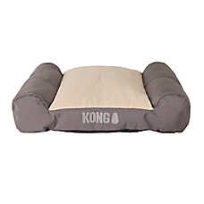 KONG? Durable Lounger Large Dog Bed, Water-Resistant, Grey & Black, 30L x 40W