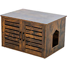 TRIXIE XL Farmhouse Litter Box Enclosure, Hidden Litter Box Cabinet or End Table