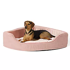 Top Paw庐 Corner Bed, Gray & Pink, 25Lx25W