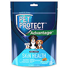 Pet Protect Dog Skin Health Supplement, Free Form with Omega-3, Bacon Flavor Soft Chews, 60 ct