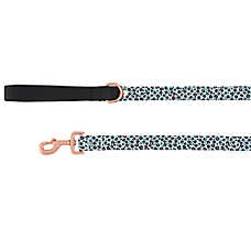 Top Paw? Cheetah Print Dog Leash, Mint & Black Dog Leash, Walking Dog Leash, Neoprene Handle, 4'