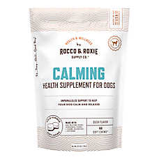 Rocco & Roxie Dog Anxiety & Stress Calming Supplement Soft Chews w/ GABA, Duck Flavor, 60 Count