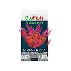 GloFish? Artificial Orange & Pink Leaf Plant Colorful Fish Tank Plant Decor