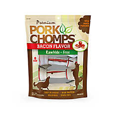 Pork Chomps&trade; Rawhide Free Bones Dog Treat - Bacon