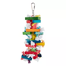 All Living Things® Knots & Blocks Preening Bird Toy - Preening Bird Toy for Medium Pet Birds