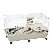 Full Cheeks&trade; Split-Level Habitat - Includes Cage, Shelf, Ramp, Wheels, & Feeding Accs.