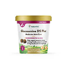 NaturVet Moderate  Dog & Cat Joint Care Glucosamine DS Plus Soft Chews, Vet Formulated, 70 Count