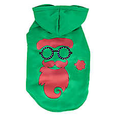 Pet Life LED Lighting Cool Santa Shades Hooded Dog Sweatshirt
