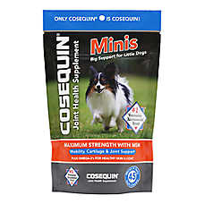 Nutramax Cosequin Dog Hip & Joint Supplemnt with MSM Plus Omega-3s, Mini Soft Chews, 45 Count