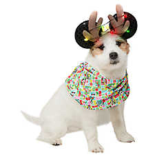 Rubie's Pet Shop Holiday Mickey Mouse Reindeer Light Up Pet Accessory