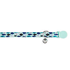 Whisker City? Fish Cat Collar, Easy Release Cat Collar, Breakaway Collar, Kitten, Light Blue