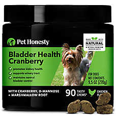 Pet Honesty Dog Bladder Health Cranberry Chews, Support Urinary Tract Health, Chicken Flavor, 90ct