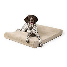 Top Paw? Orthopedic Lounger Dog Bed, Tan /Brown, Large/XLarge, 38Lx30W, 48Lx38W