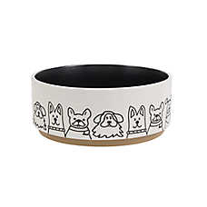Top Paw? Black & White Ceramic Dog Bowl 64 FL OZ