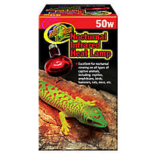 Zoo Med Nocturnal Reptile Infrared Heat Lamp Night Heat Lamp for Terrariums - 50-150 watt