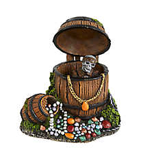 Top Fin? Pirate in a Barrel Bubbler & Aquarium Ornament - Fish Tank Decor, Aeration Decor - Medium