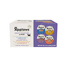 Applaws Adult Cat Wet Food - Variety Selection in Broth, Variety Pack, 16 Ct