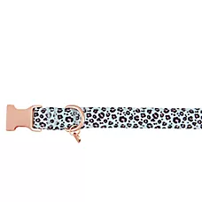 Top Paw庐 Cheetah Print Dog Collar, Mint & Black Dog Collar, Adjustable, Multiple Sizes