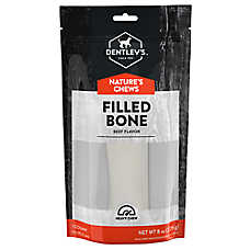 Dentley's Nature's Chews Beef Flavor Filled Bone Dog Chew 6 Inch 8 OZ