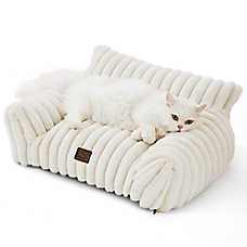 Bedsure? Pet Sofa Bed - Fluffy Dog Bed & Cat Couch with Removable Washable Cover