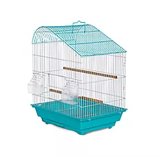 Prevue Pet Products Palm Beach Teardrop Roof Budgie Bird Cage Aqua & White for Budgies