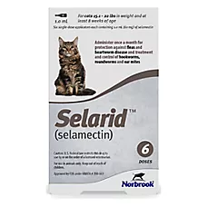 Selarid (selamectin) Topical for Cats 15.1-22 lbs (Taupe Box), 6 Month Supply