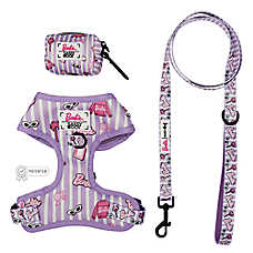 Sassy Woof Barbie Closet Goals Dog Harness, Leash and Waste Bag Holder Bundle