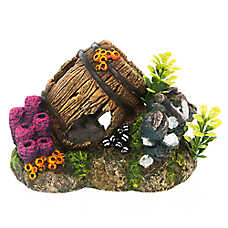 Top Fin? Barnacle Barrel Aquarium Ornament - Fish Tank Decor - Medium