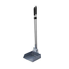 Top Paw? 2-Piece Rake & Scoop Set Poop Scooper, Long Handle, Rust Resistant, Blue/Gray
