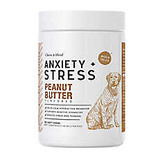 Chew + Heal Dog Calming Supplement for Stress Relief & Hyperactivity, Peanut Butter Flavor, 30 CT