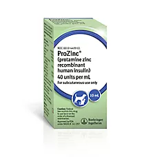 ProZinc (protamine zinc recombinant human insulin) U-40 Injectable for Dogs and Cats, 10 ml or 20ml