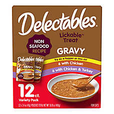 Hartz Delectables Lickable Gravy - Variety Pack, 12 CT, 16.8 OZ