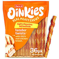 Hartz Oinkies Tender Twists Rawhide-Free All Life Stages Dog Chews - Chicken