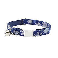 Made By Cleo? Shimmering Snowflakes Winter Blue Breakaway Cat Collar