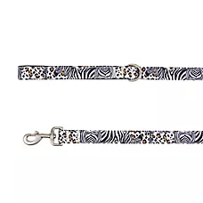 Top Paw庐 Animal Print Dog Leash, Black & White Dog Leash, Walking Dog Leash, 4' Long