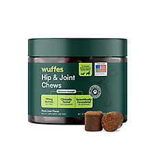 Wuffes Dog Hip & Joint Supplement Soft Chews, For Small/Medium Dogs, Pork Liver Flavor, 50 Count