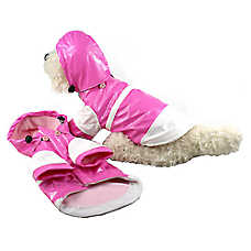 Pet Life Double-Tone Raincoat With Removable Hood