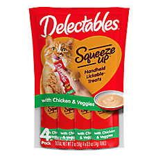 Hartz Delectables Lickable Treats&trade; Squeeze Up&trade; Cat Treat - Chicken & Veggies, 4ct