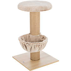 TRIXIE Mauricio Sisal & Plush 33" Cat Tree with Sisal Scratching Post, Perch & Hammock, Beige