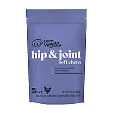 YumWell&trade; Dog Hip & Joint Supplement with Glucosamine, Chicken Flavor Soft Chews, 90 Count